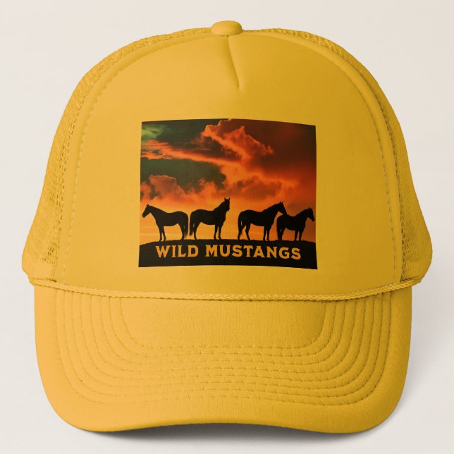 Gorra De Camionero Mustangs Salvajes en el Horizonte (Anverso)