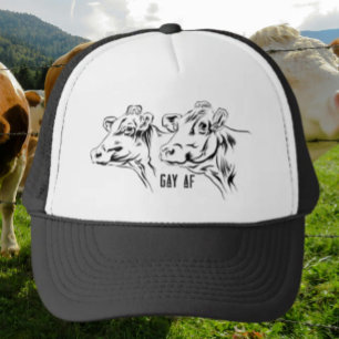 Gorra De Camionero Muy Gay AF Blanco y Negro
