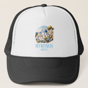 Gorra De Camionero Mykonos Grecia Vintage de la isla griega