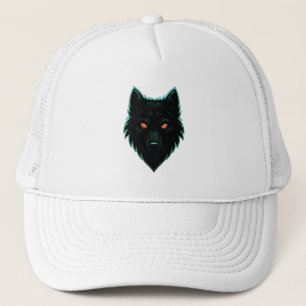 Gorra De Camionero Mystic Neon Wolf Design Trucker Hat