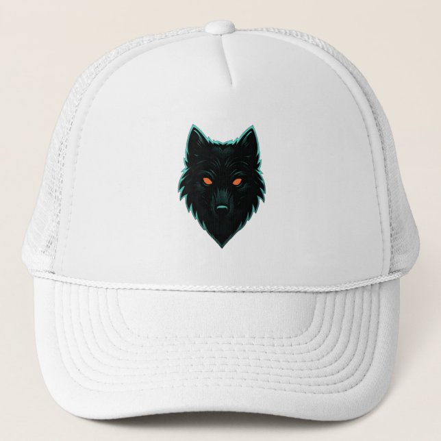 Gorra De Camionero Mystic Neon Wolf Design Trucker Hat (Anverso)