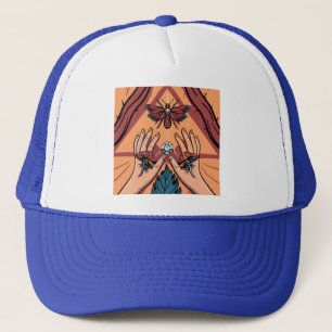 Gorra De Camionero Mystical Hands Offering Fungi to Moth Spirit