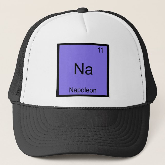 Gorra De Camionero Na - Napoleón Funny Chemistry Element Symbol Tee (Anverso)
