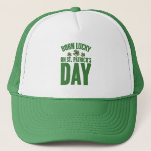 Gorra De Camionero Nacido con suerte en el cumpleaños irlandés del Dí