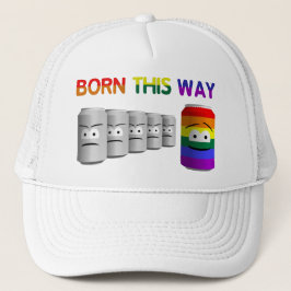 Gorra De Camionero Nacido de esta manera LGBT Rainbow Stripe