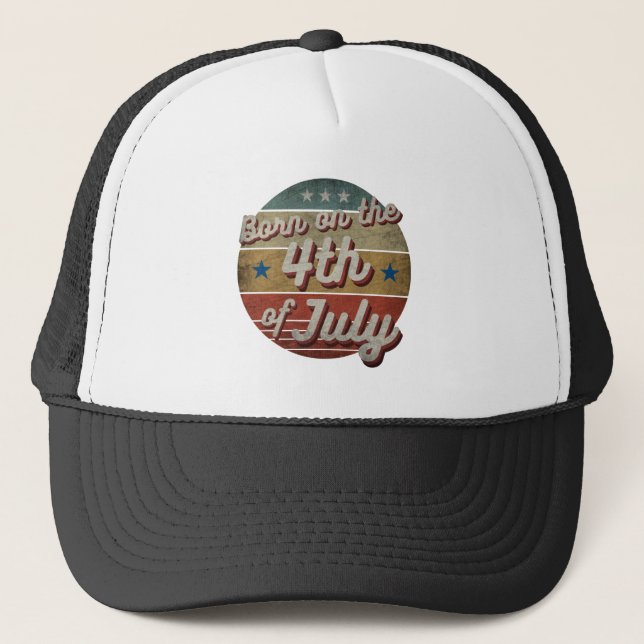 GORRA DE CAMIONERO NACIDO EL 4 DE JULIO DE TRUCKER HAT (Anverso)