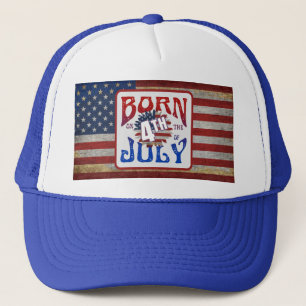 Gorra De Camionero Nacido En La Bandera De Estados Unidos El 4 De Jul