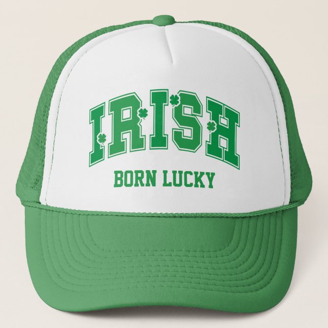 Gorra De Camionero Nacido irlandés afortunado (Anverso)
