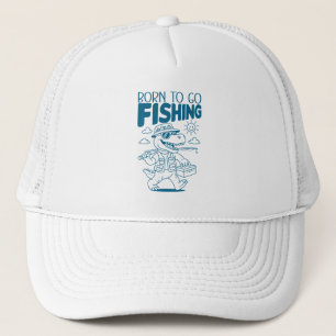 Gorra De Camionero Nacido Para Ir De Pesca - Cool Fish Dino T-Rex Ama