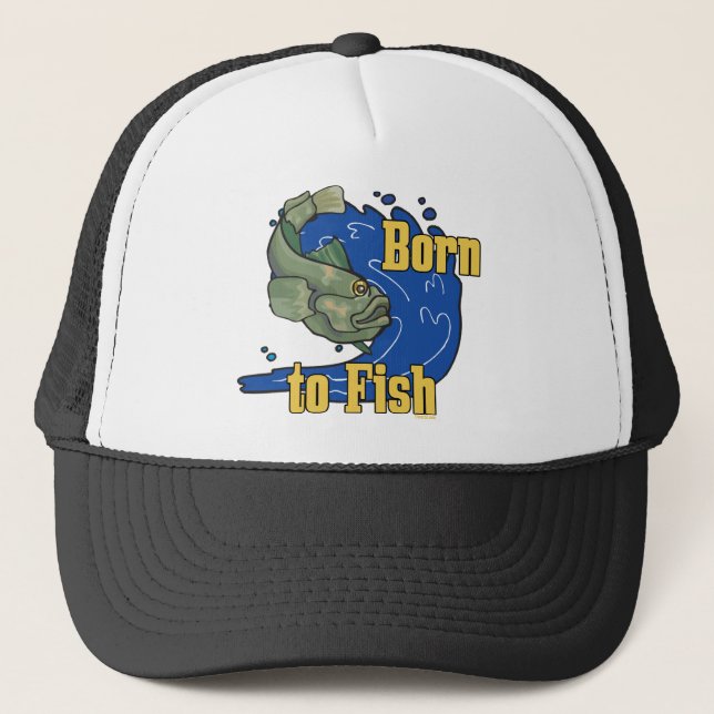 Gorra De Camionero Nacido para pescar TShirt (Anverso)