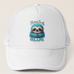 Gorra De Camionero Nacido para ser azul, lindo perezoso