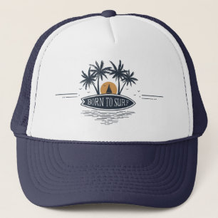 Gorra De Camionero Nacido Para Surf Palm Trees Surfboard Vintage Logo