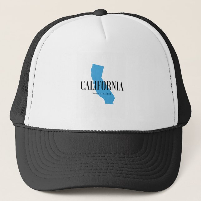 Gorra De Camionero Nacido y criado en California (Anverso)
