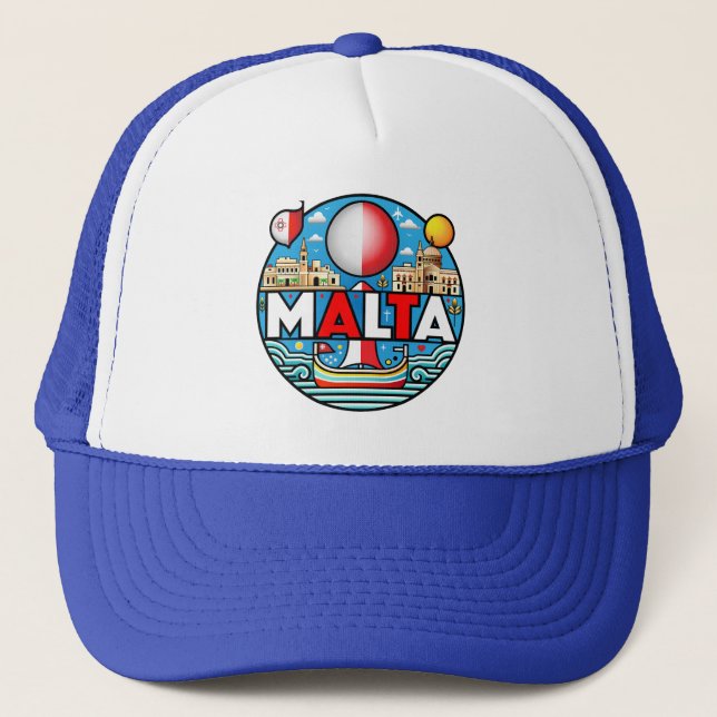 Gorra De Camionero Nación de las Islas del Mediterráneo de Malta (Anverso)