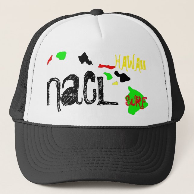 Gorra De Camionero NaCL SALT AGUA SURF HAWAII (Anverso)