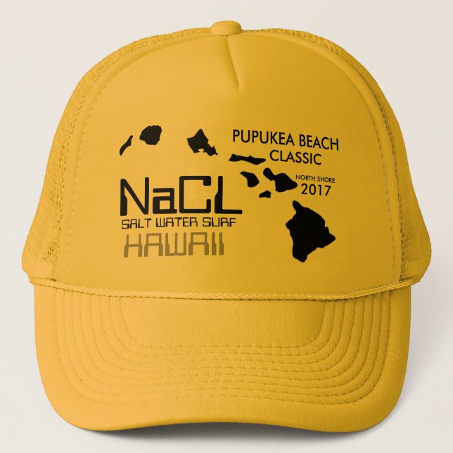 Gorra De Camionero NaCL SALT AGUA SURF PUPUKEA BEACH (Anverso)