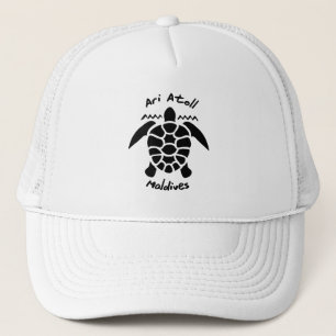 Gorra De Camionero Nadando con tortugas en las Maldivas en el atolón 