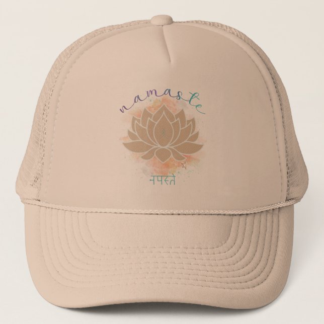 Gorra De Camionero Namaste y Lotus Design (Anverso)