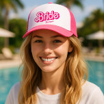 Gorra De Camionero Name Of The Bride Pink Bachelorette Barb<br><div class="desc">Name Of The Bride Pink Bachelorette Barb Trucker Hat</div>