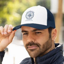 Gorra De Camionero Name of your boat Nautical Vintage Compass