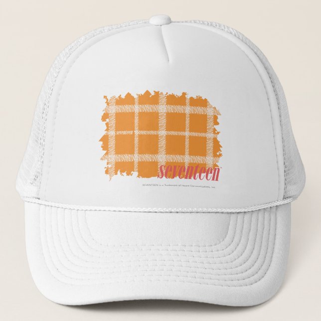 Gorra De Camionero Naranja 3 de la tela escocesa (Anverso)