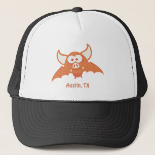 Gorra De Camionero Naranja Bat - Austin, TX