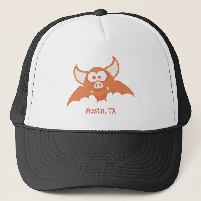 Gorra De Camionero Naranja Bat - Austin, TX (Anverso)