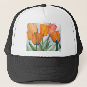 Gorra De Camionero Naranja Citrus Tulips