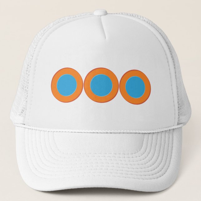 Gorra De Camionero Naranja Con Puntos Azules (Anverso)