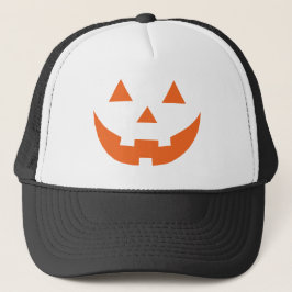 Gorra De Camionero Naranja de Halloween cara de calabaza de calabaza
