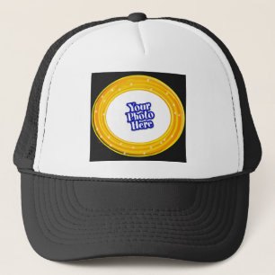 Gorra De Camionero Naranja De Halloween Y Bañada Amarilla Con Tu Foto