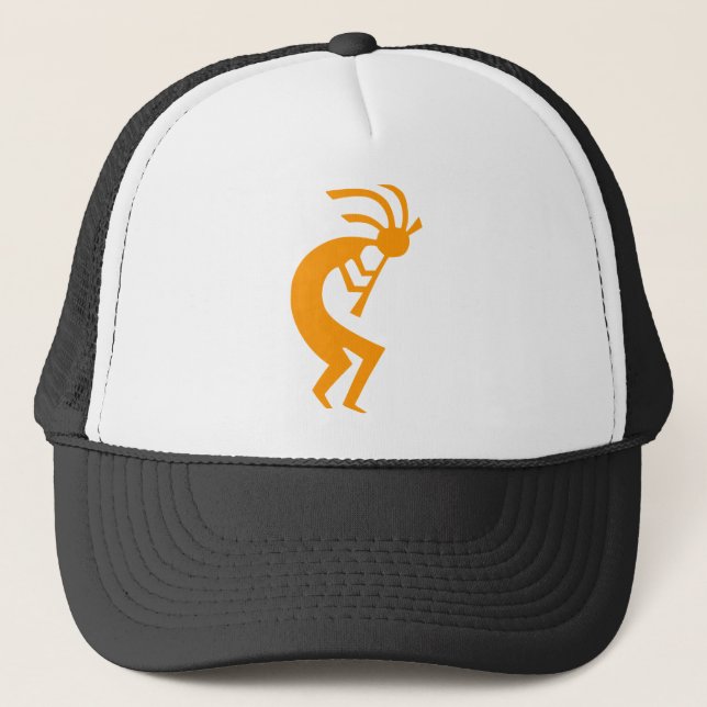 Gorra De Camionero Naranja de Kokopelli (Anverso)