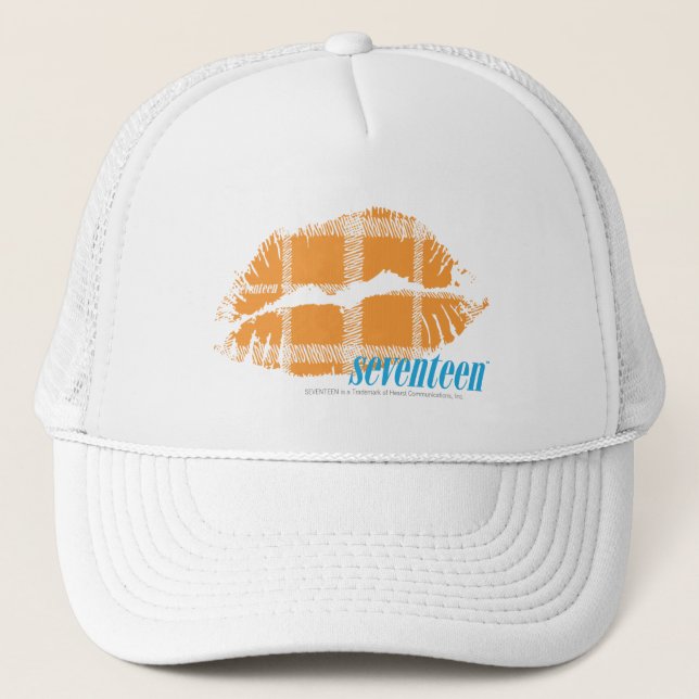 Gorra De Camionero Naranja de la tela escocesa (Anverso)
