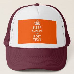 Gorra De Camionero Naranja de texto para mantener la CALMA y editar d