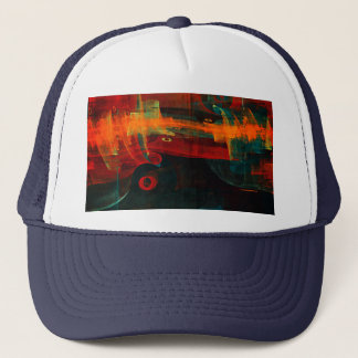Gorra De Camionero Naranja del agua Azul Rojo Azul Moderno Resumen Pa