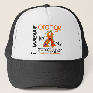 Gorra De Camionero Naranja del desgaste de la leucemia I para mi
