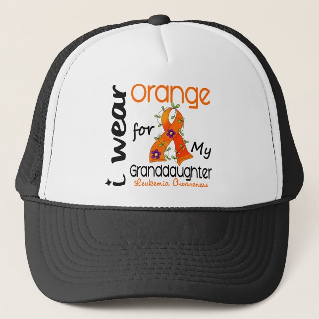 Gorra De Camionero Naranja del desgaste de la leucemia I para mi (Anverso)