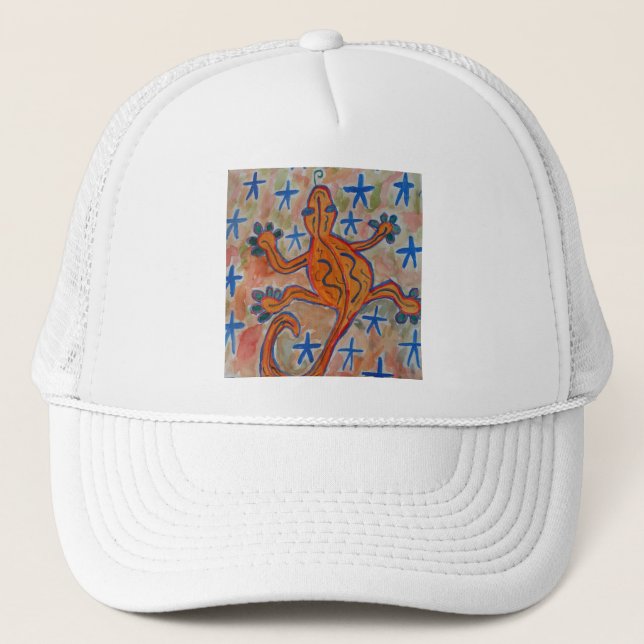 Gorra De Camionero Naranja Gecko (Anverso)