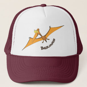 Gorra De Camionero Naranja lindo y gracioso personalizado pterodáctil