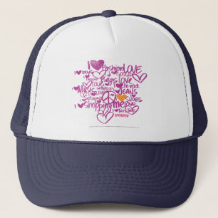 Gorra De Camionero Naranja/púrpura de la pintada