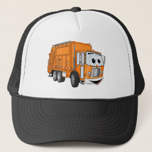 Gorra De Camionero Naranja Sonriente Personalizado de camión de basur