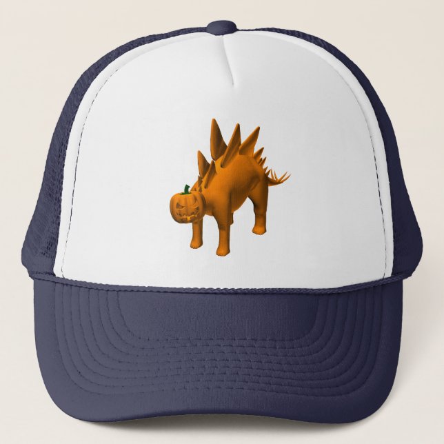 Gorra De Camionero Naranja Stegosaurus halloweenis (Anverso)