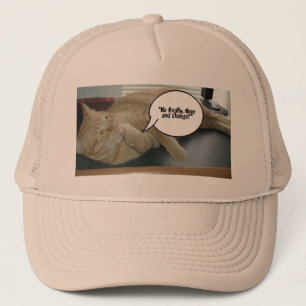 Gorra De Camionero Naranja Tabby Cat Esperanza y cambio