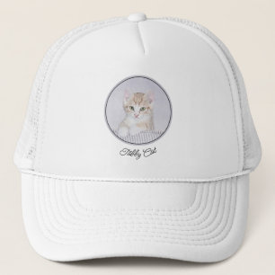 Gorra De Camionero Naranja Tabby Kitten Pintura - Arte Gato Original