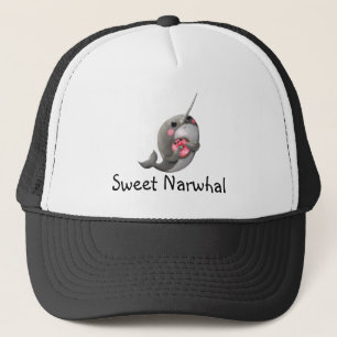 Gorra De Camionero Narwhal tímido con el buñuelo