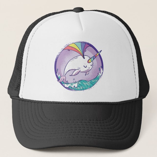 Gorra De Camionero Narwhale arcoiris (Anverso)