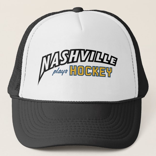 Gorra De Camionero Nashville juega a hockey Black Trim Trucker Hat (Anverso)