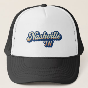 Gorra De Camionero Nashville TN Retro Sunset Script Design - Vintage