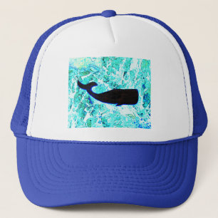Gorra De Camionero natación de la ballena negra