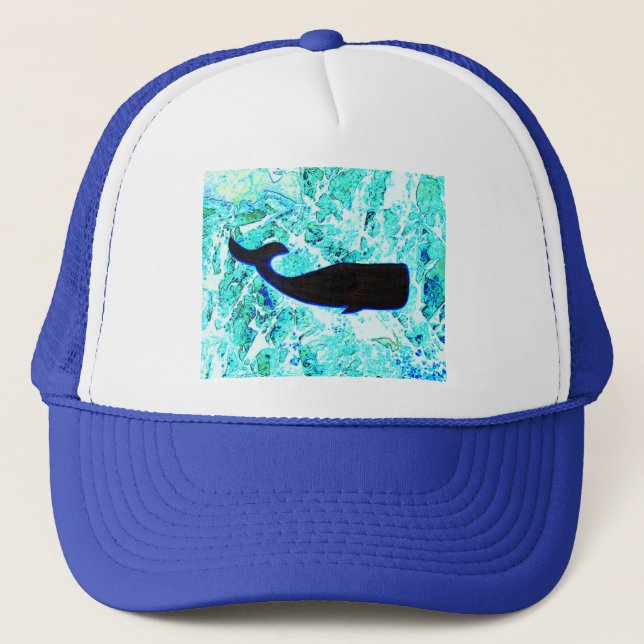 Gorra De Camionero natación en ballena negra (Anverso)